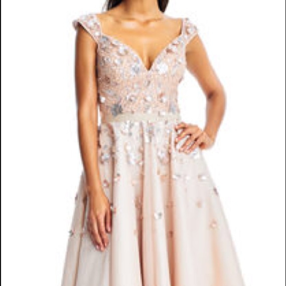 Cap Sleeve Midi Dress with 3D Sequin Florals Dress